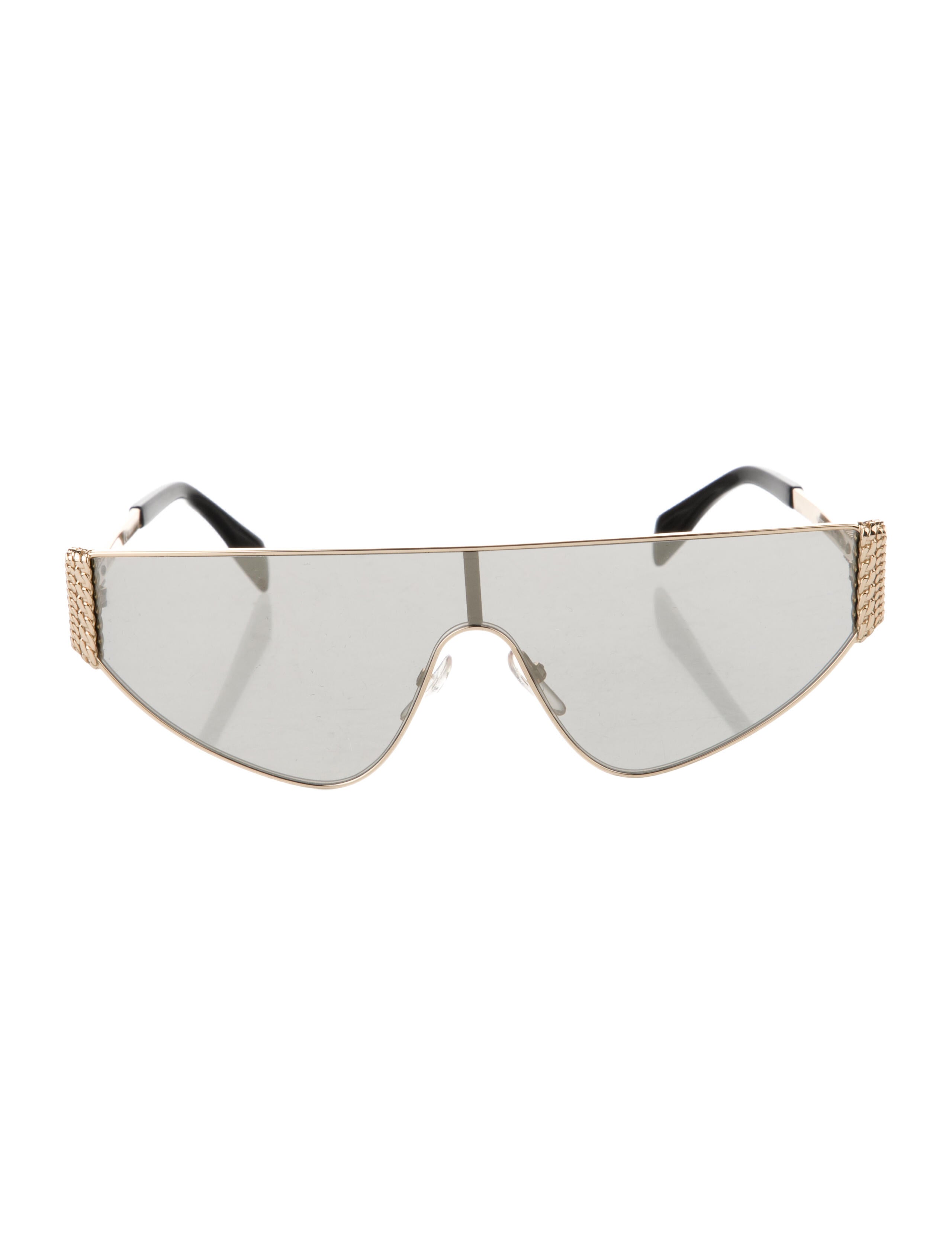 Moschino Reflective Sunglasses Moschino Shield Mirrored Sunglasses - Gold Sunglasses  main image 4