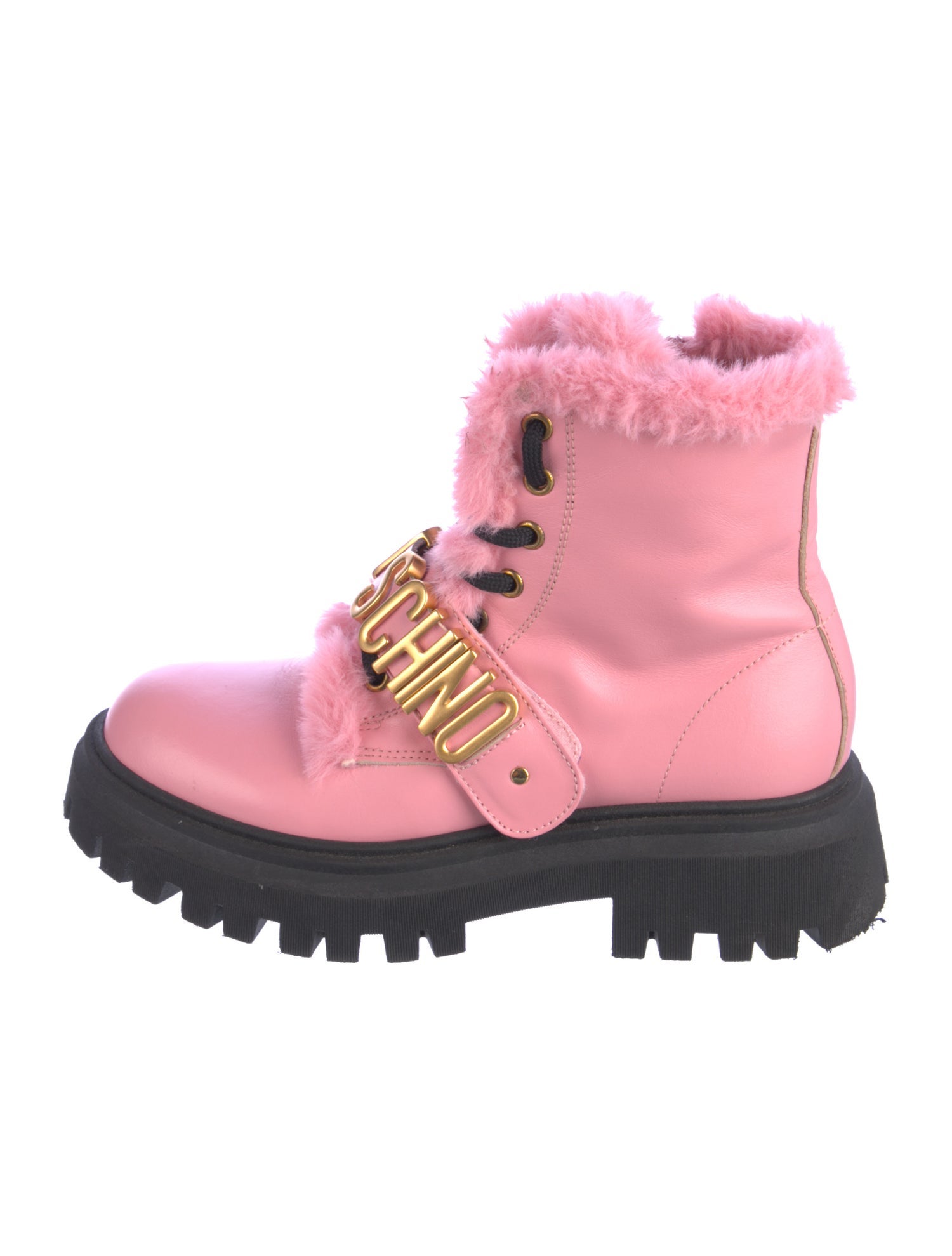 Moschino Leather Combat Boots