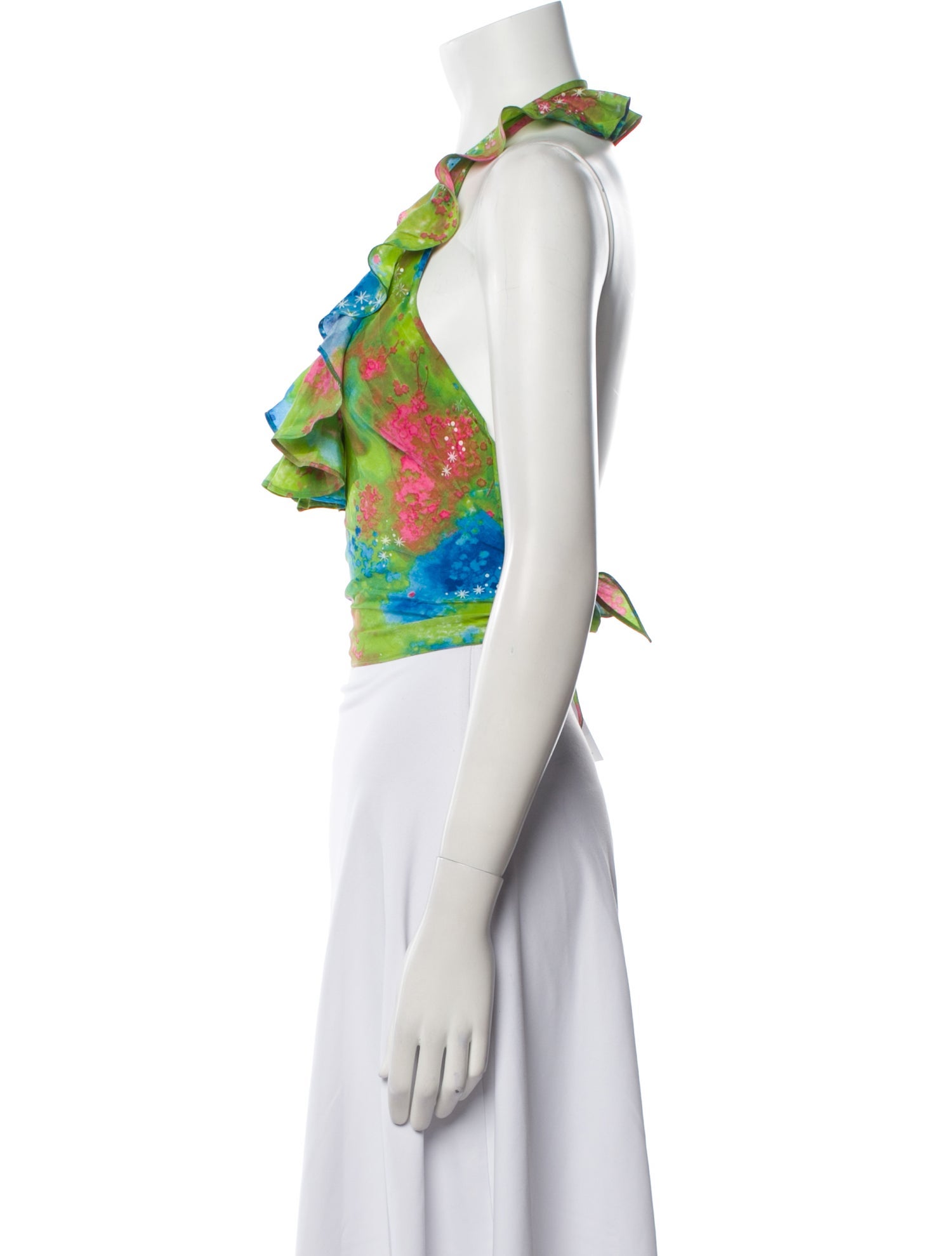 Moschino Silk Printed Crop Top