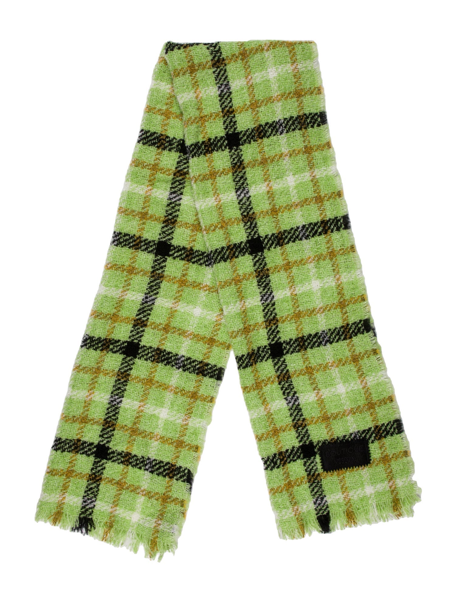 Moschino Plaid Print Scarf
