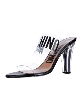 Moschino PVC Graphic Print Slides