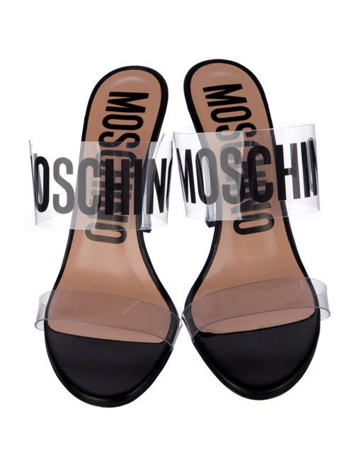 Moschino PVC Graphic Print Slides