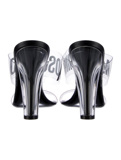 Moschino Leather Graphic Print Slides