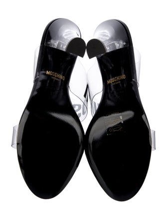 Moschino Leather Graphic Print Slides