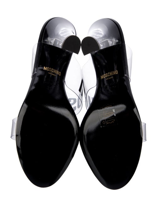 Moschino Leather Graphic Print Slides