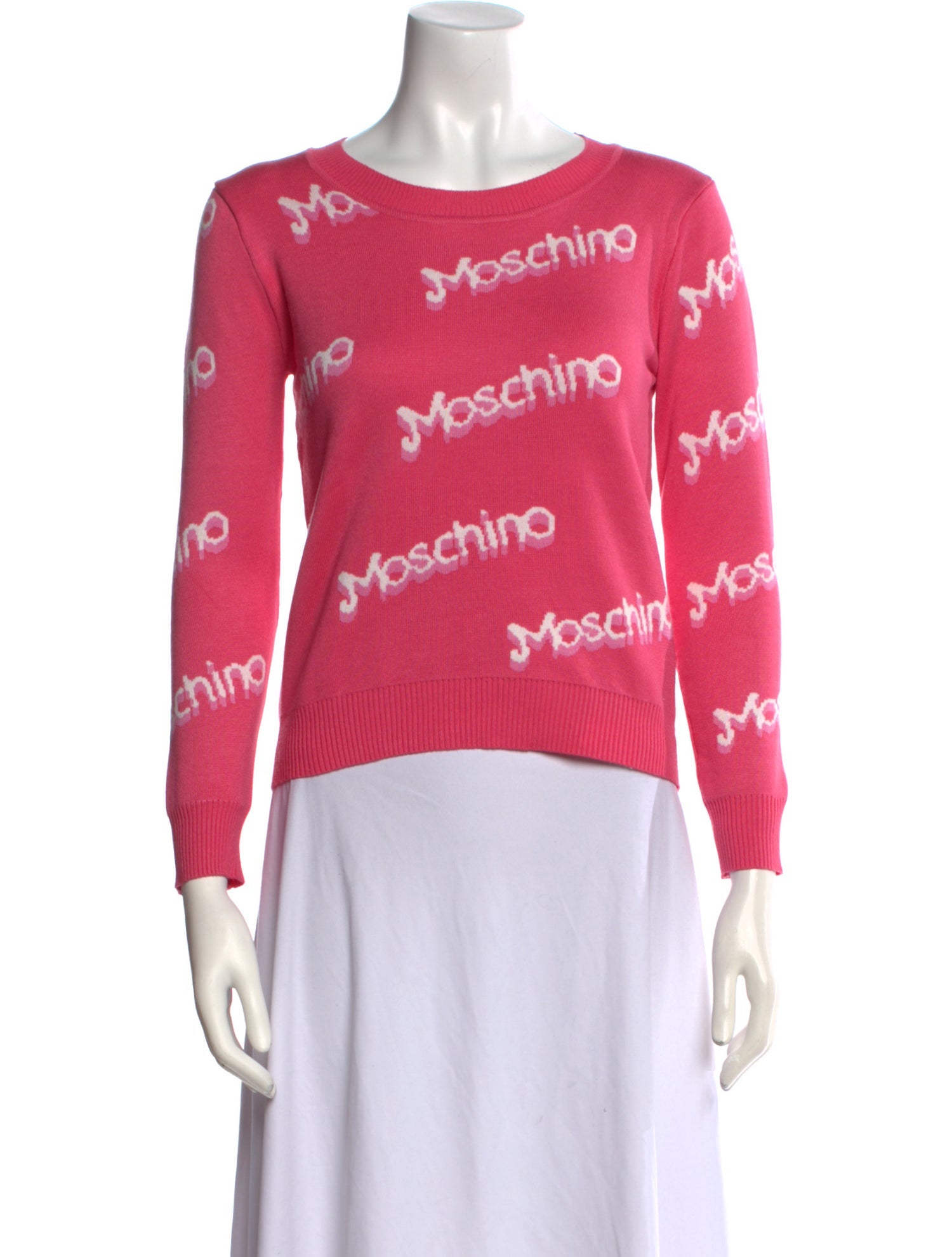 Moschino Printed Scoop Neck Sweater