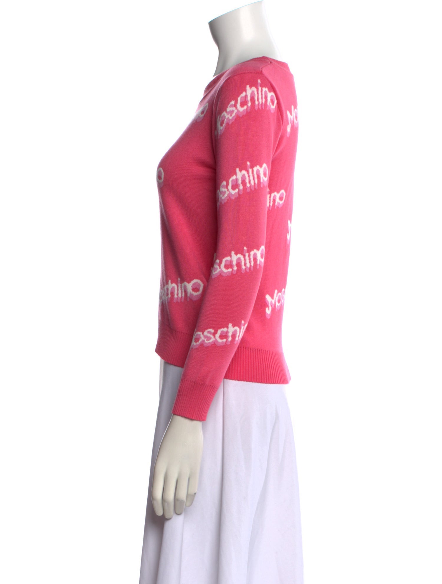 Moschino Printed Scoop Neck Sweater