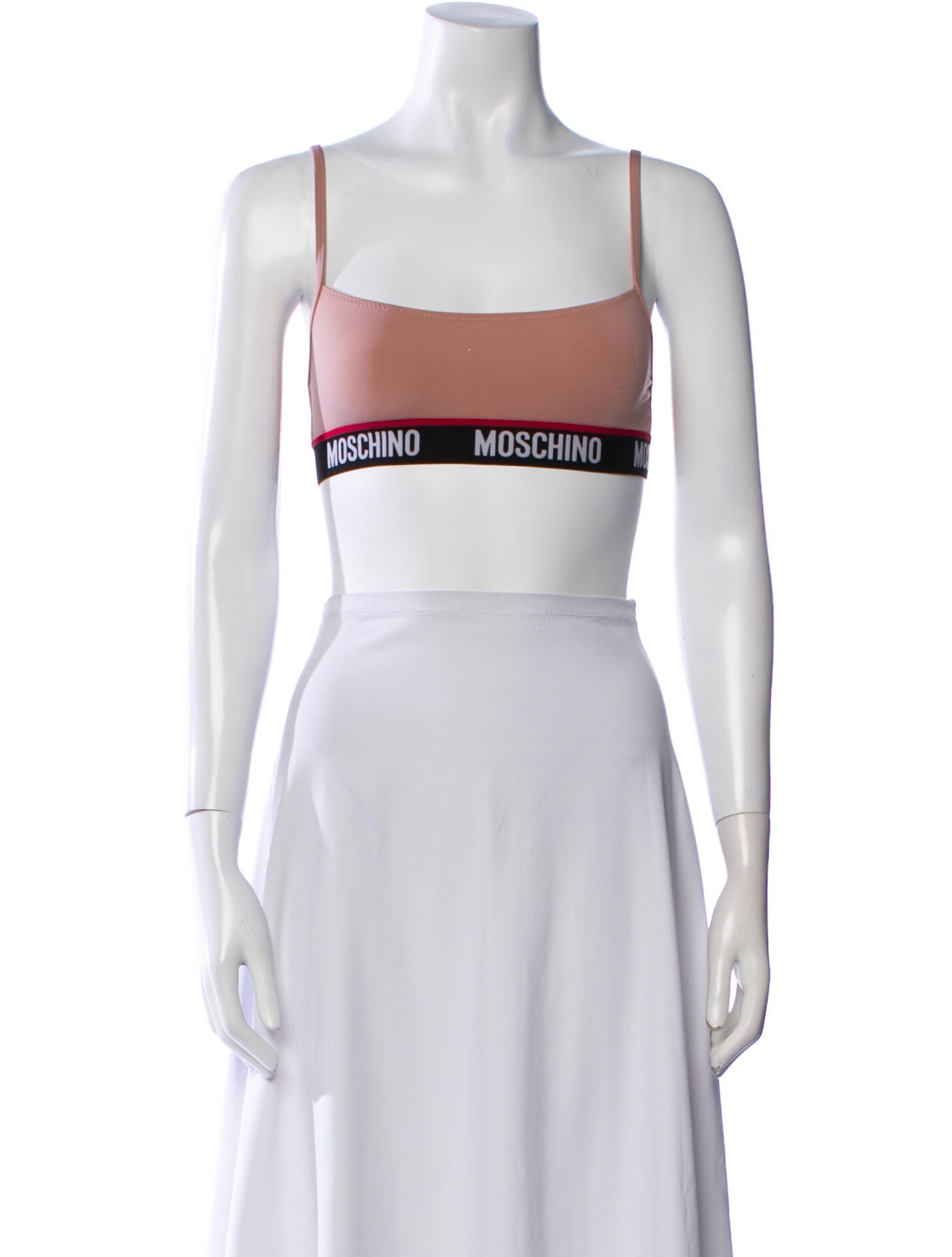 Moschino Graphic Print Square Neckline Crop Top