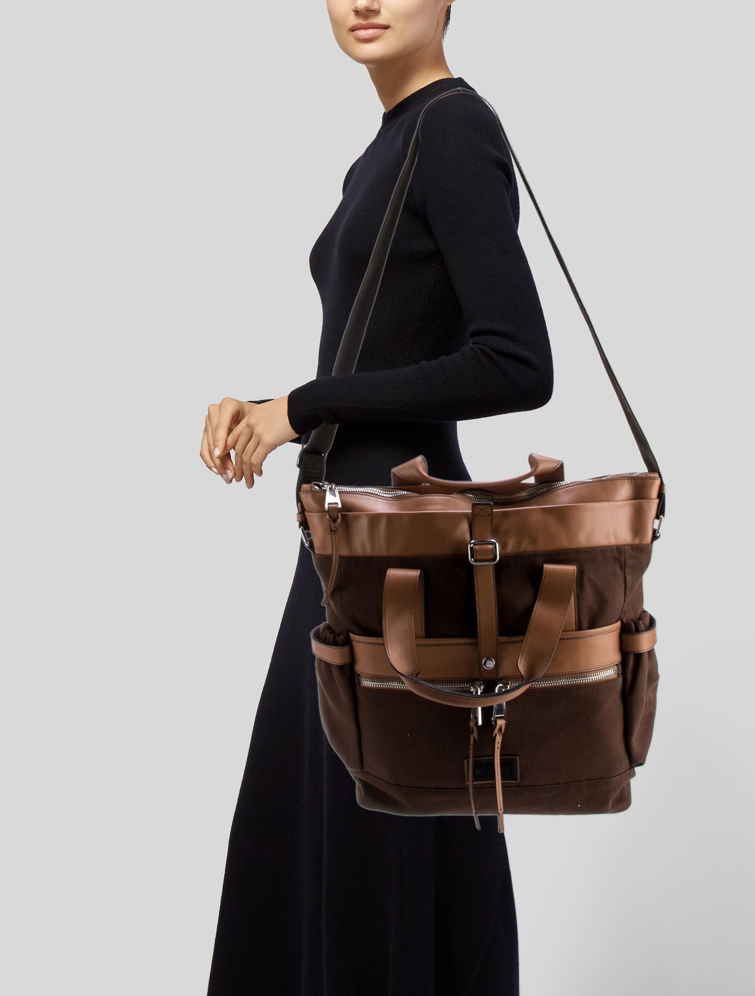 Moschino Canvas Top Handle Bag