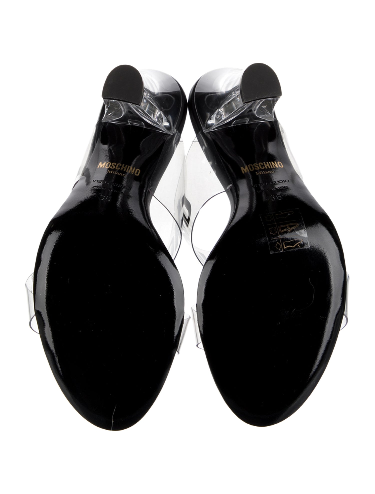 Moschino Patent Leather Printed Slides