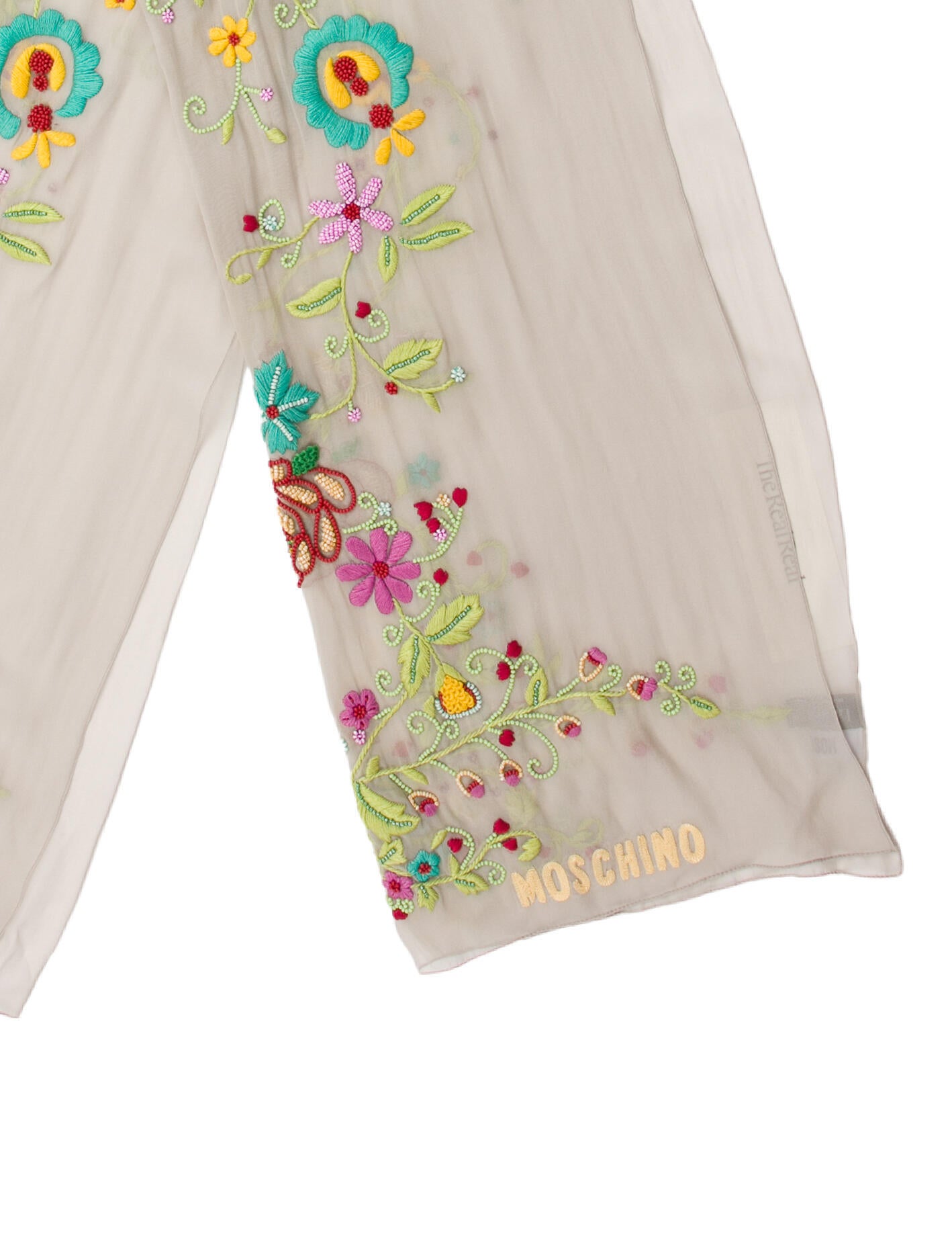 Moschino Silk Floral Print Scarf