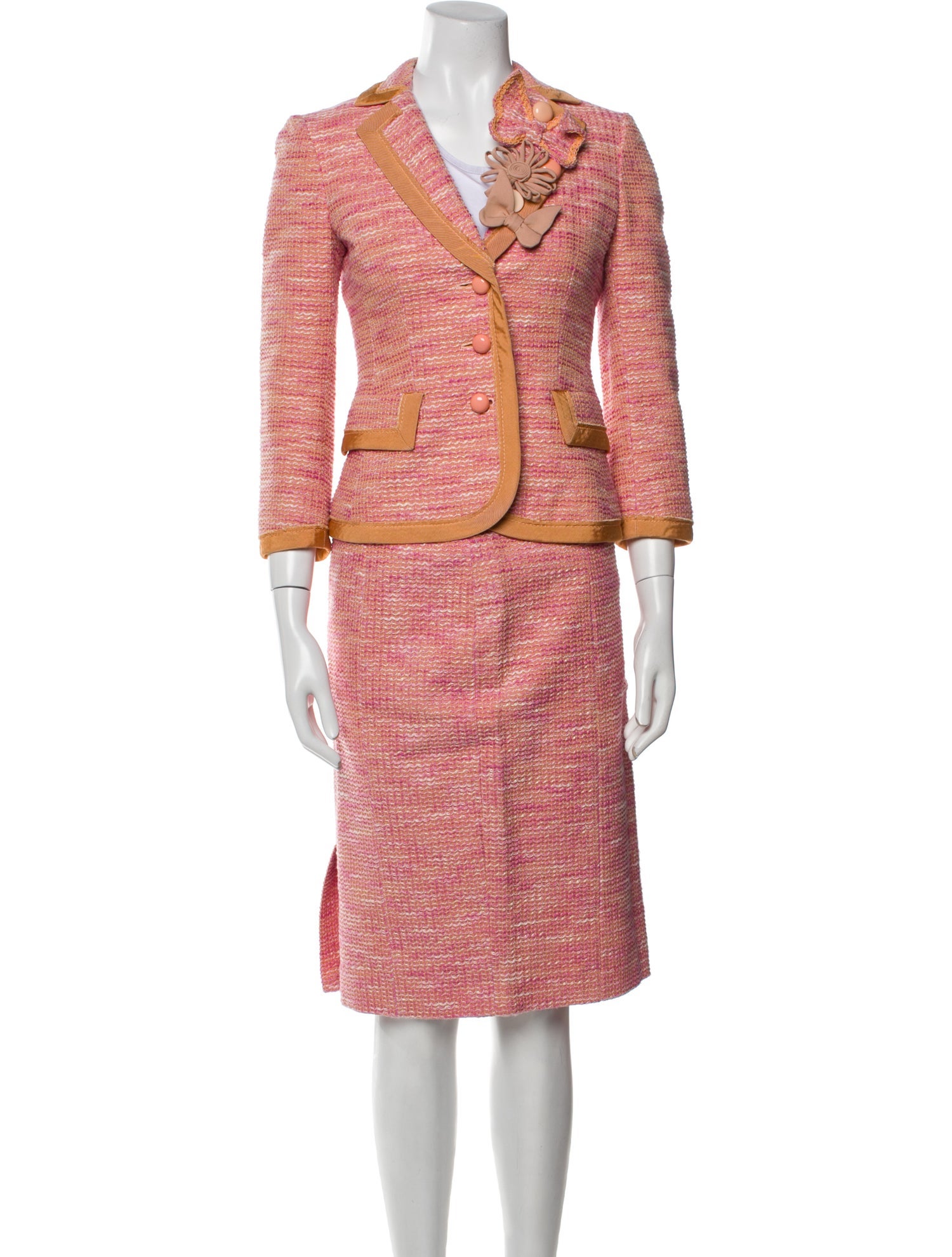 Moschino Tweed Pattern Skirt Suit