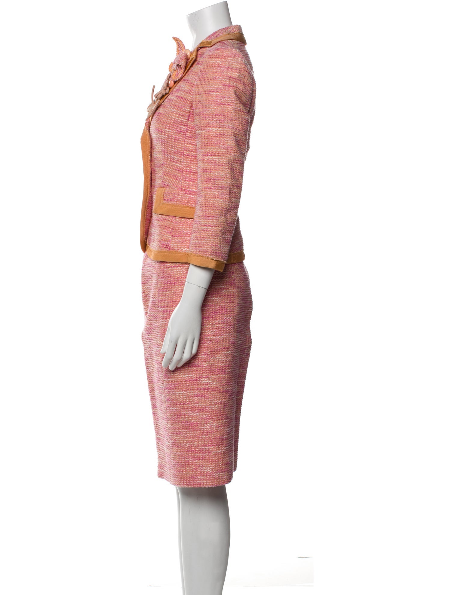 Moschino Tweed Pattern Skirt Suit