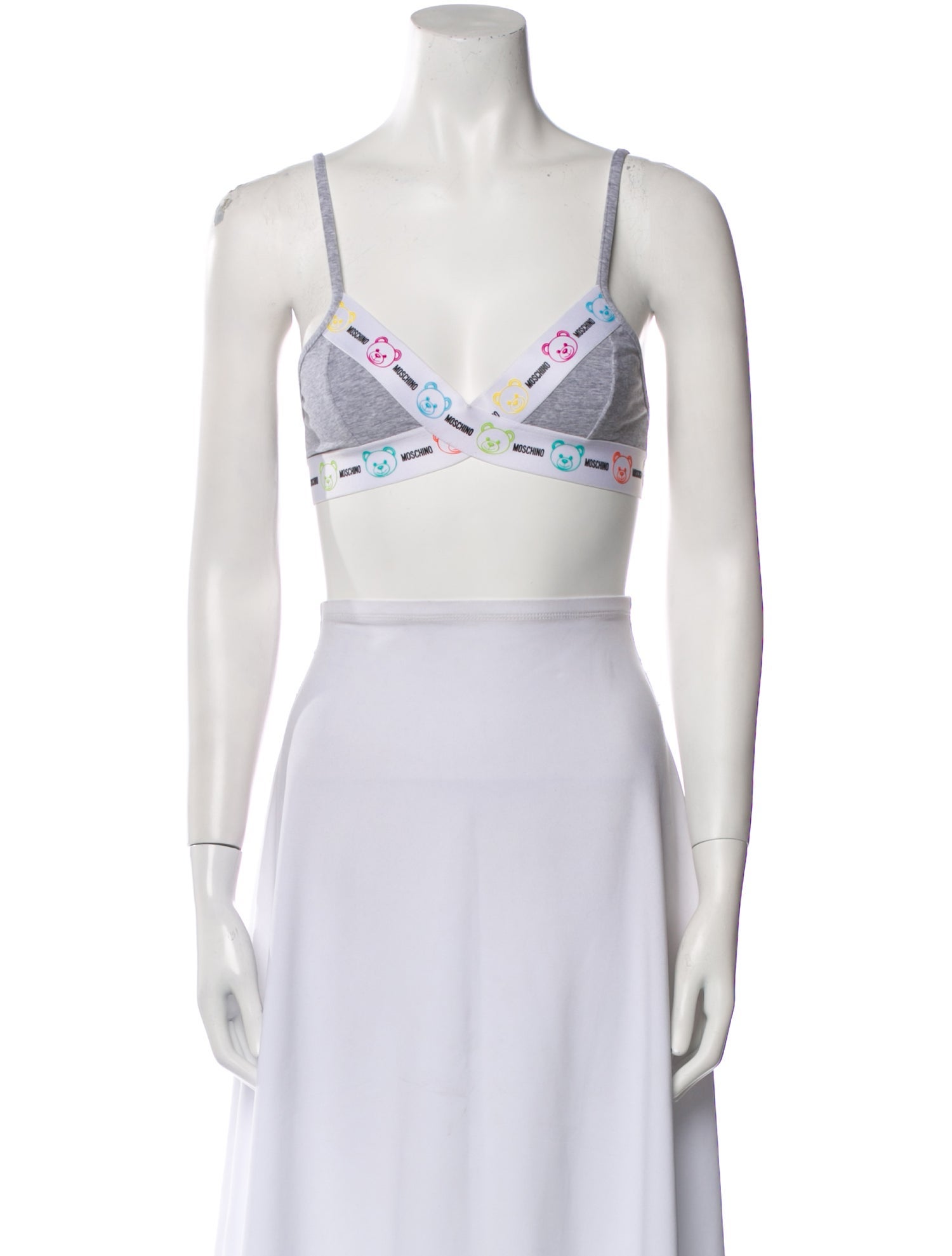 Moschino Graphic Print V-Neck Crop Top w/ Tags