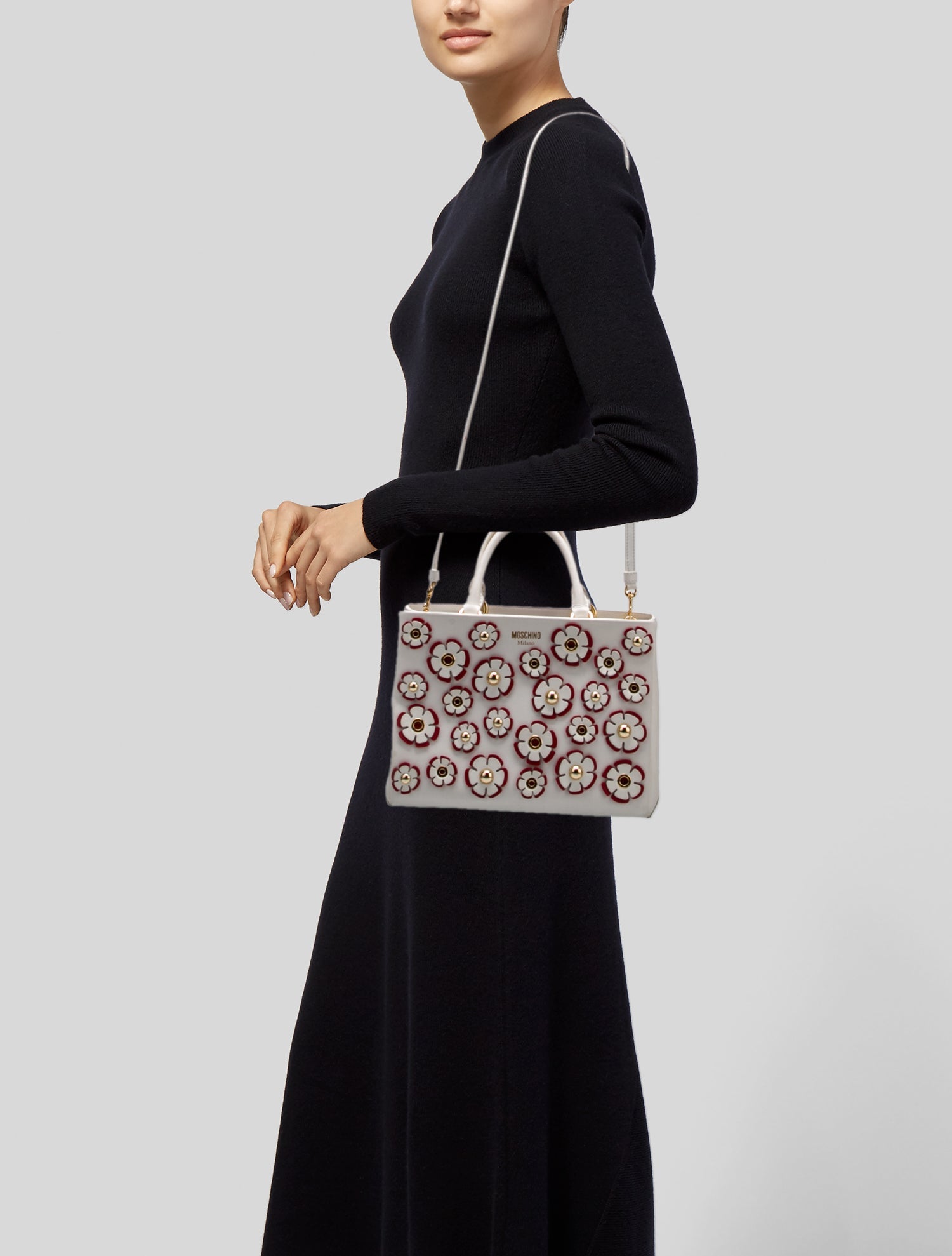 Moschino Leather Top Handle Bag