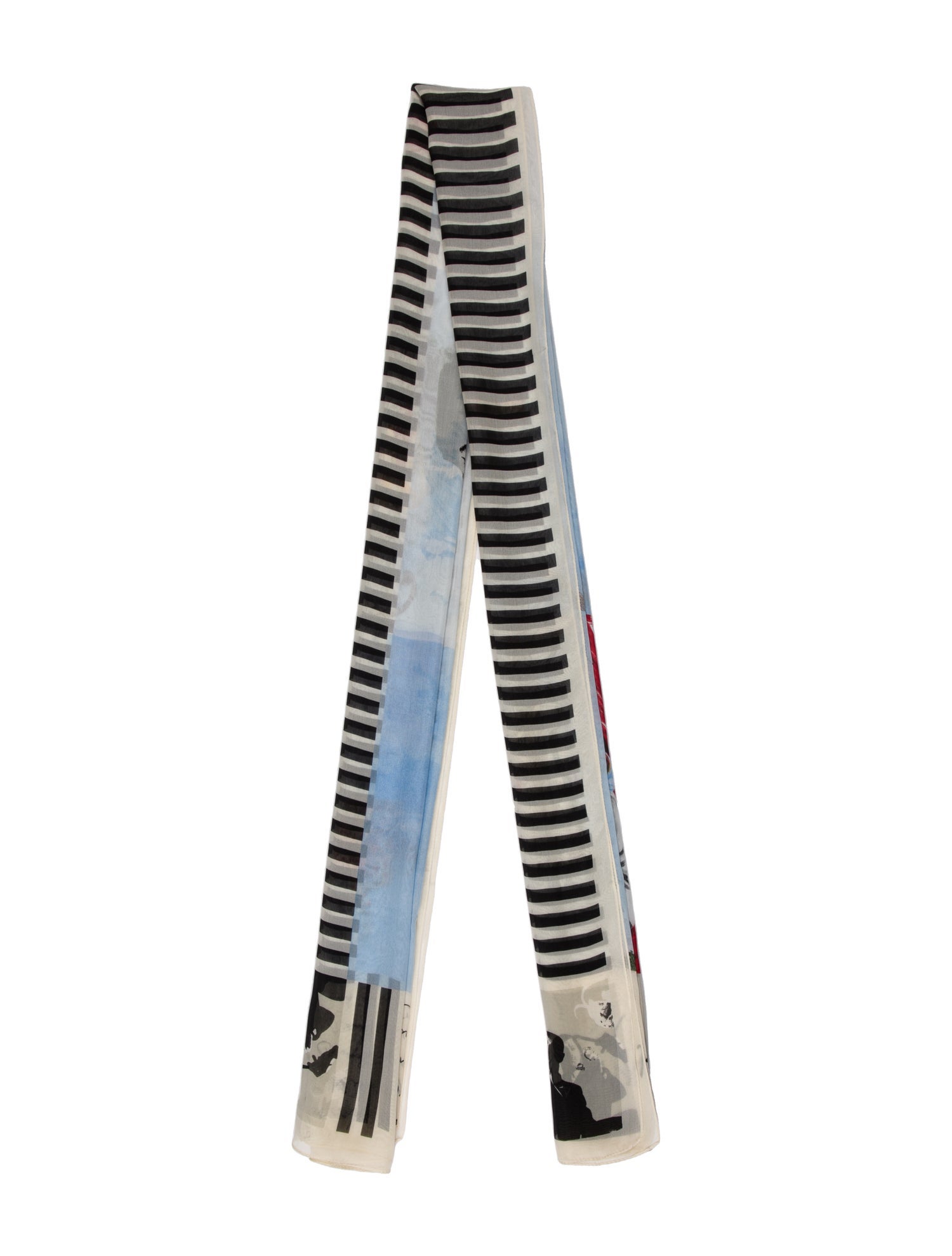 Moschino Silk Striped Scarf