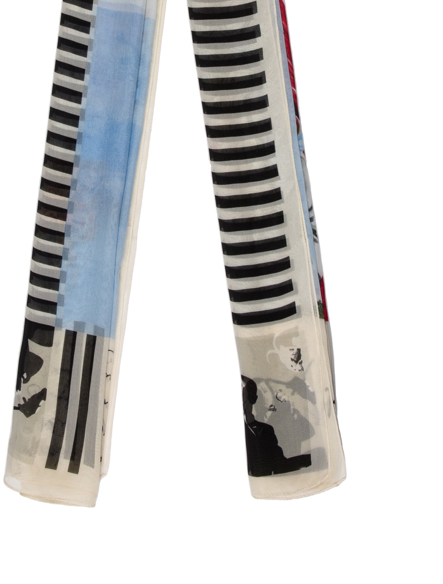 Moschino Silk Striped Scarf