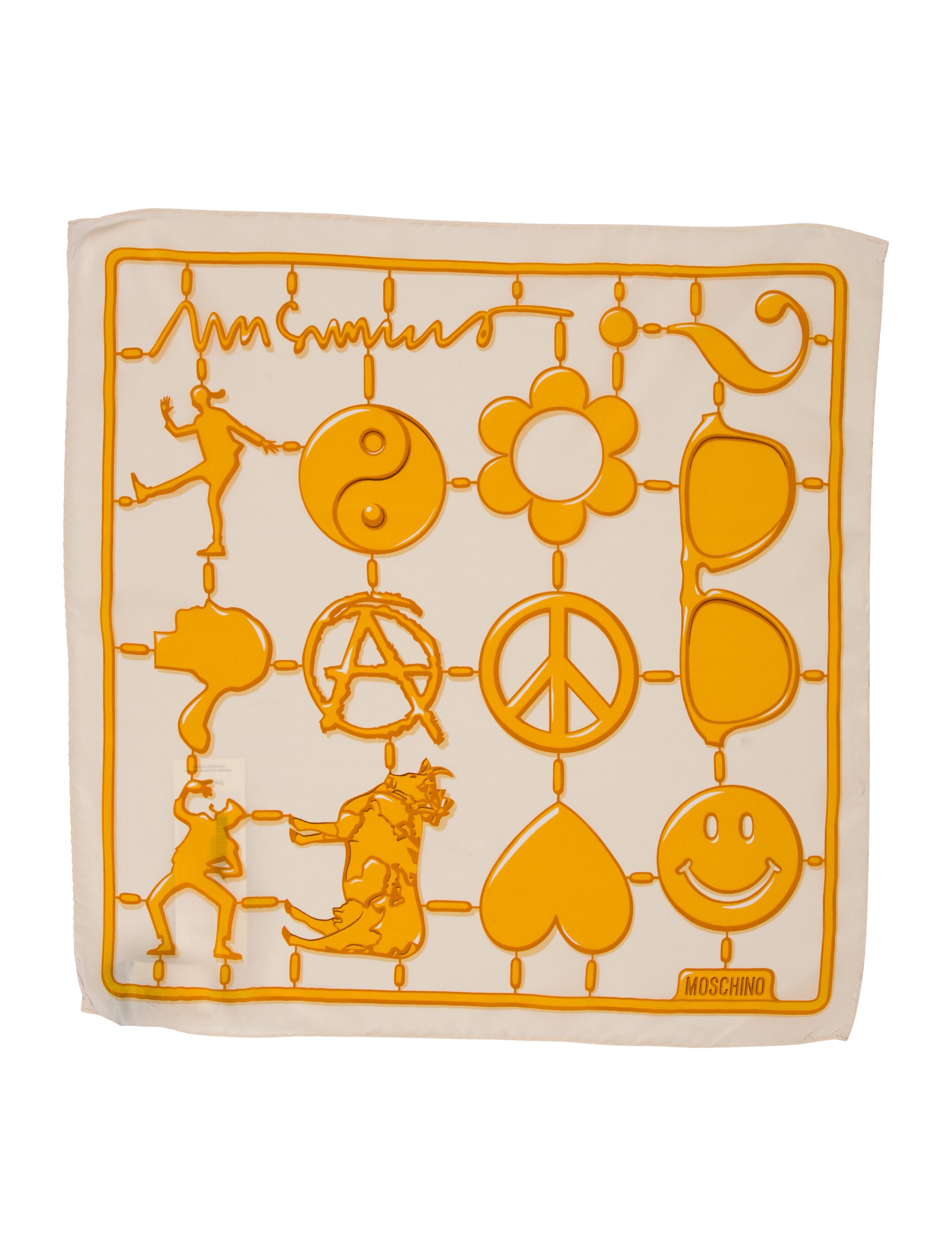 Moschino Silk Printed Scarf w/ Tags