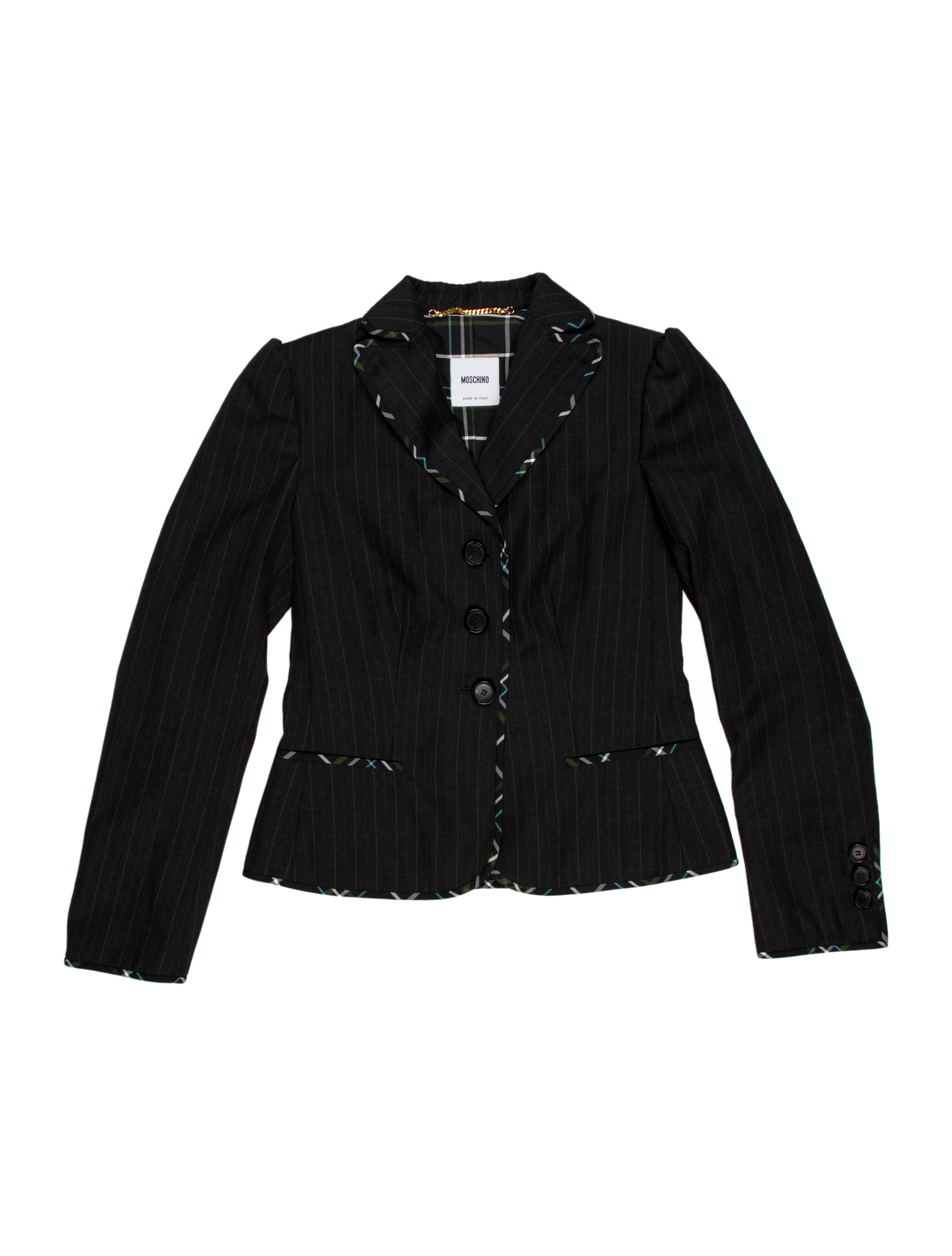 Moschino Wool Striped Skirt Suit