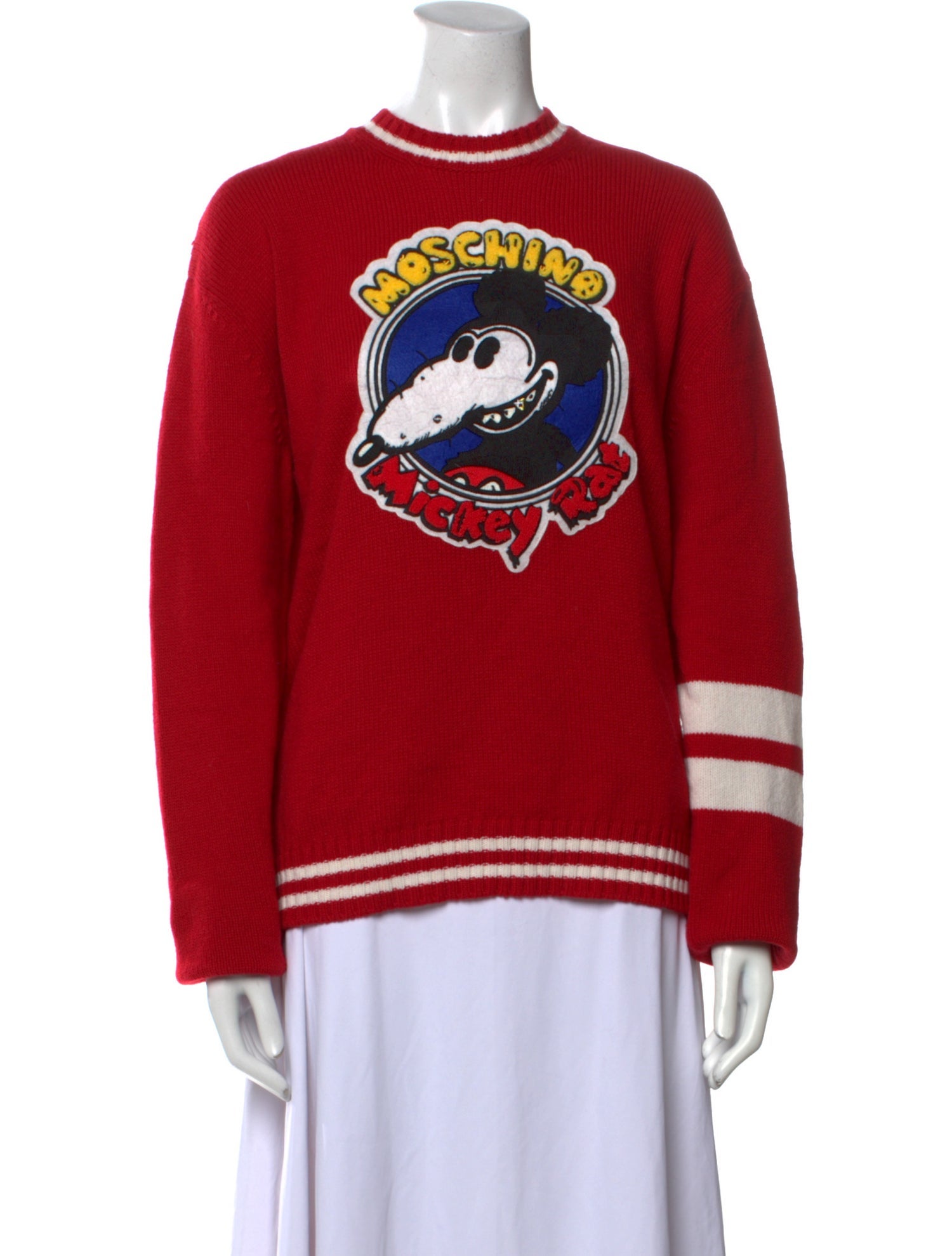 Moschino Virgin Wool Graphic Print Sweater