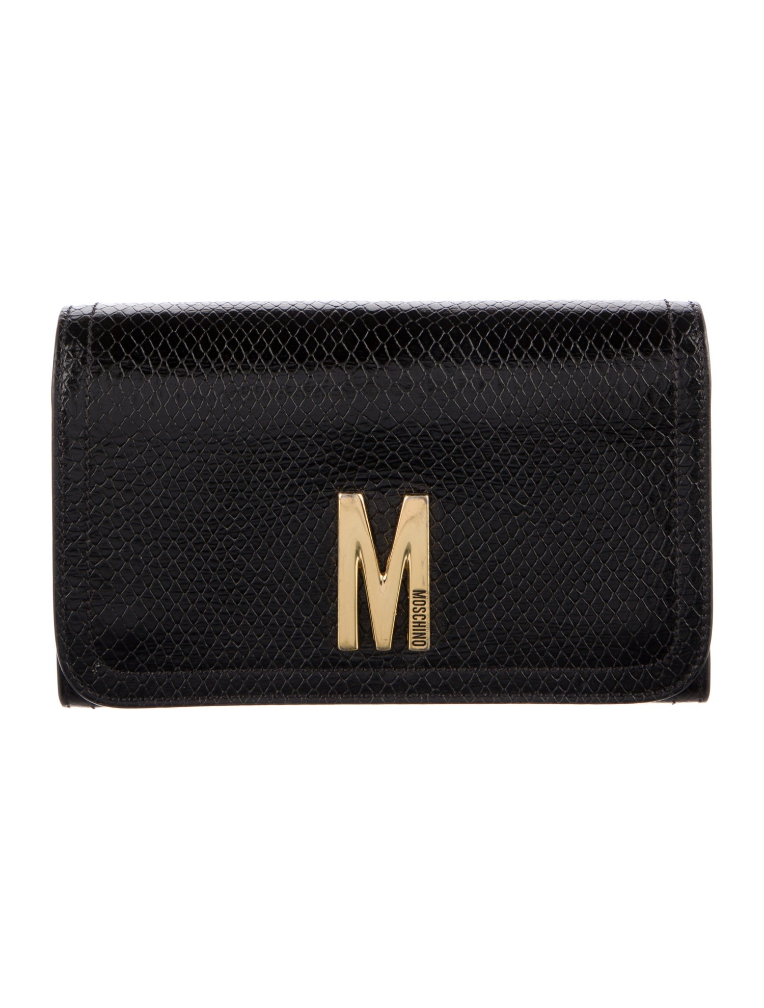 Moschino Embossed Leather Card Holder