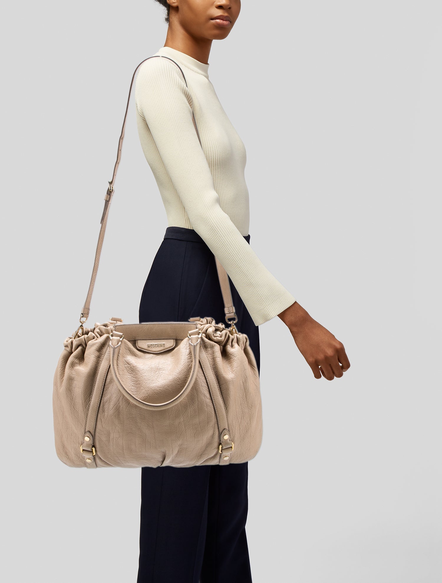 Moschino Leather Top Handle Bag