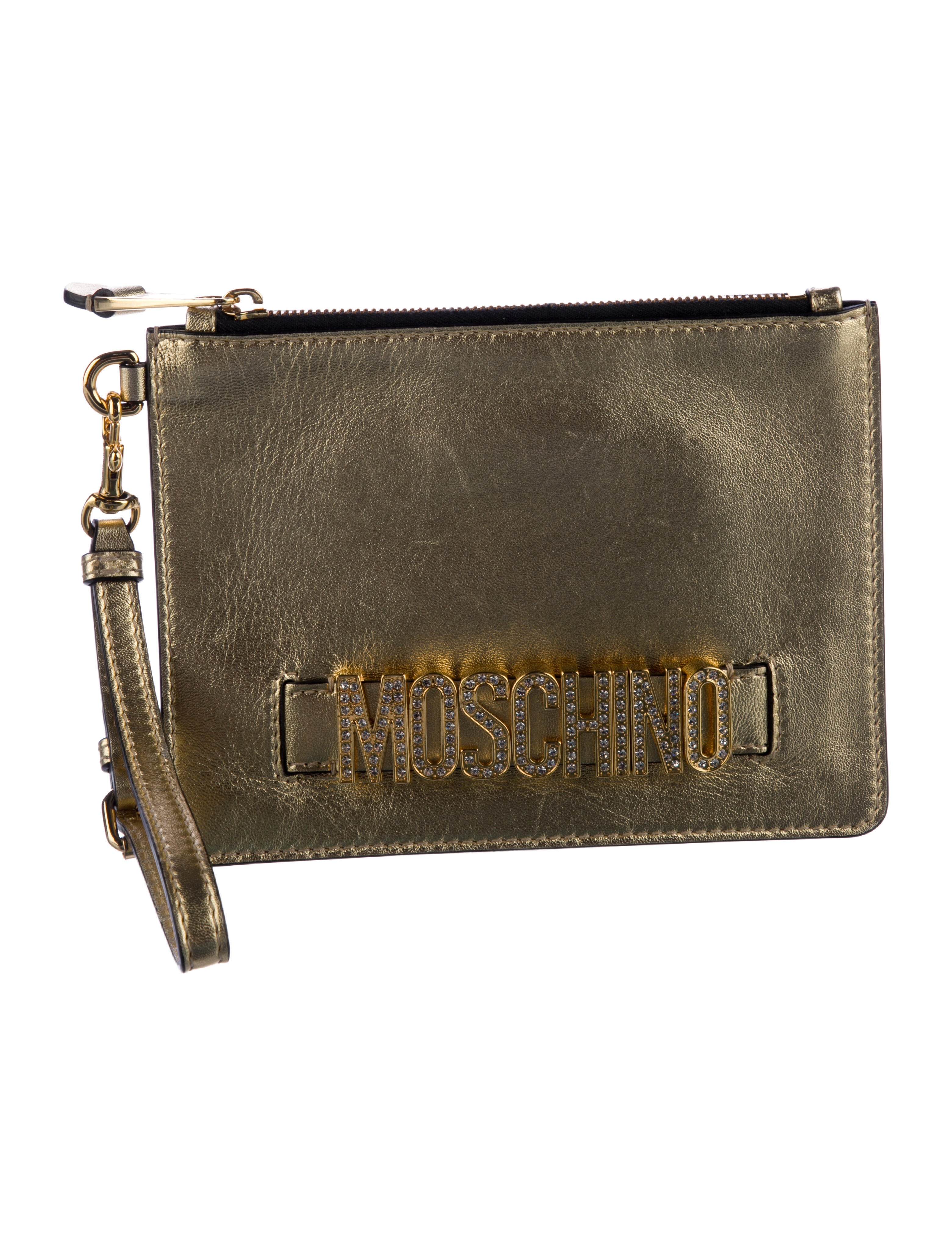 Moschino Leather Printed Wristlet