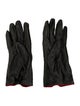 Moschino black pattern print leather gloves