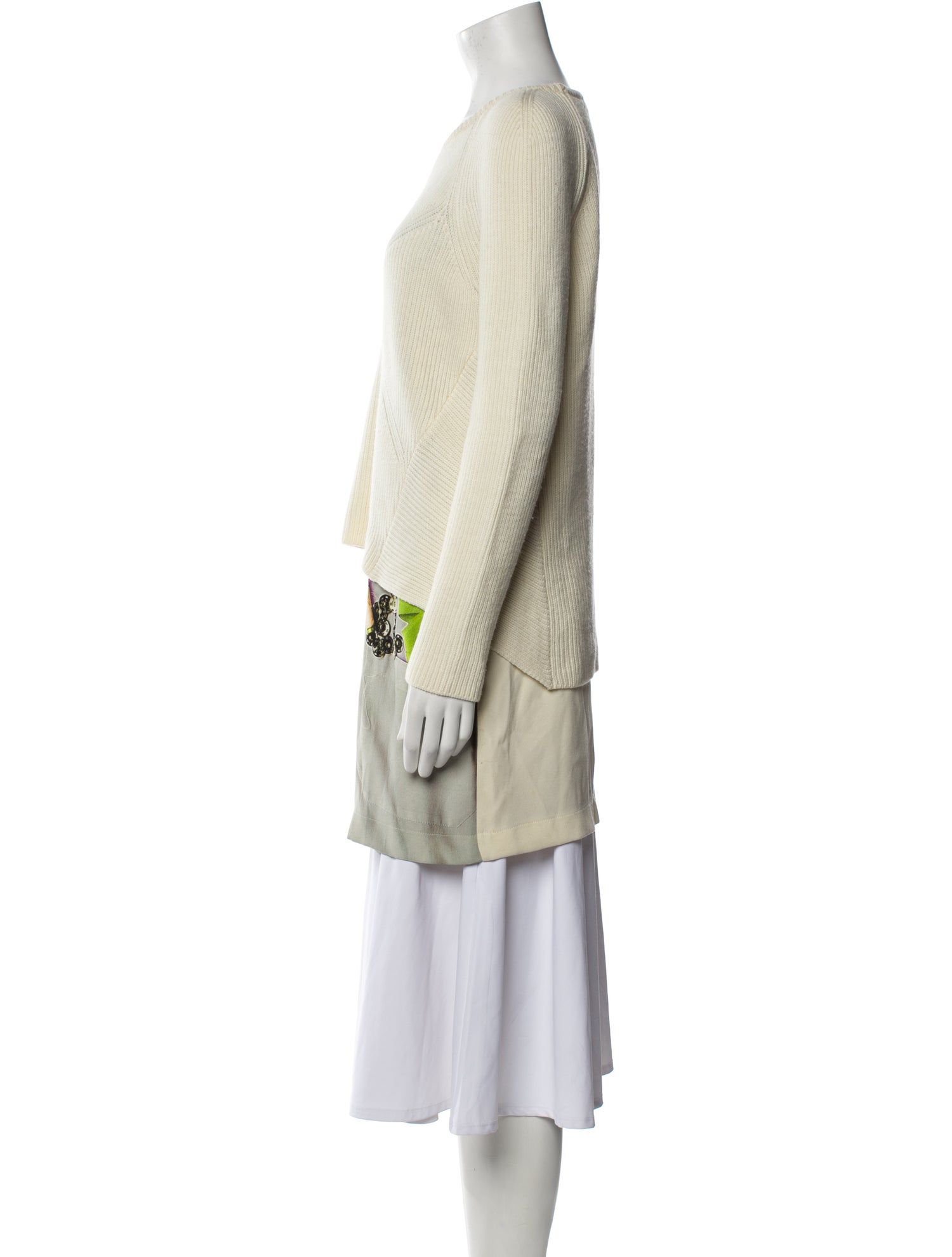 Moschino Cheap and Chic Virgin Wool Colorblock Pattern Sweater