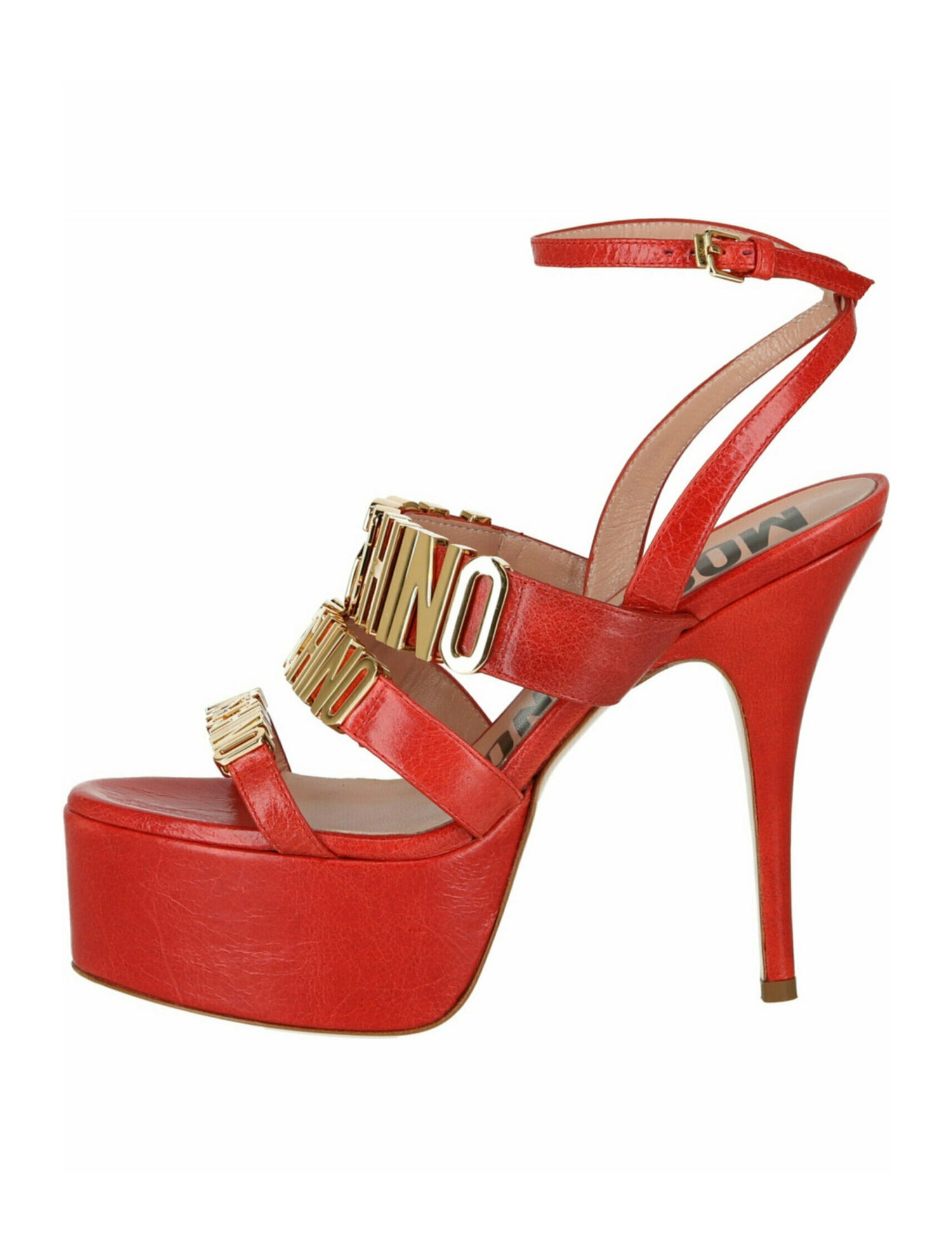 Moschino Lettering Leather Sandals w/ Tags