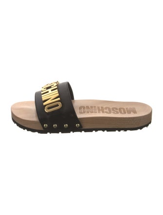 Moschino Leather Printed Slides