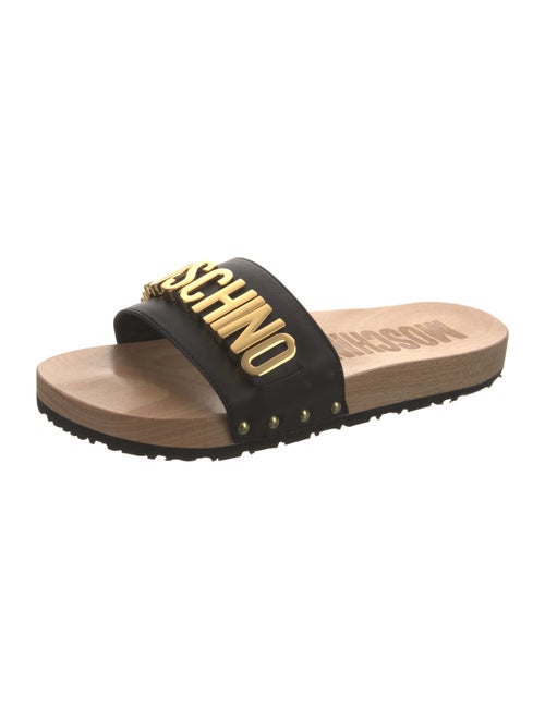 Moschino Leather Printed Slides