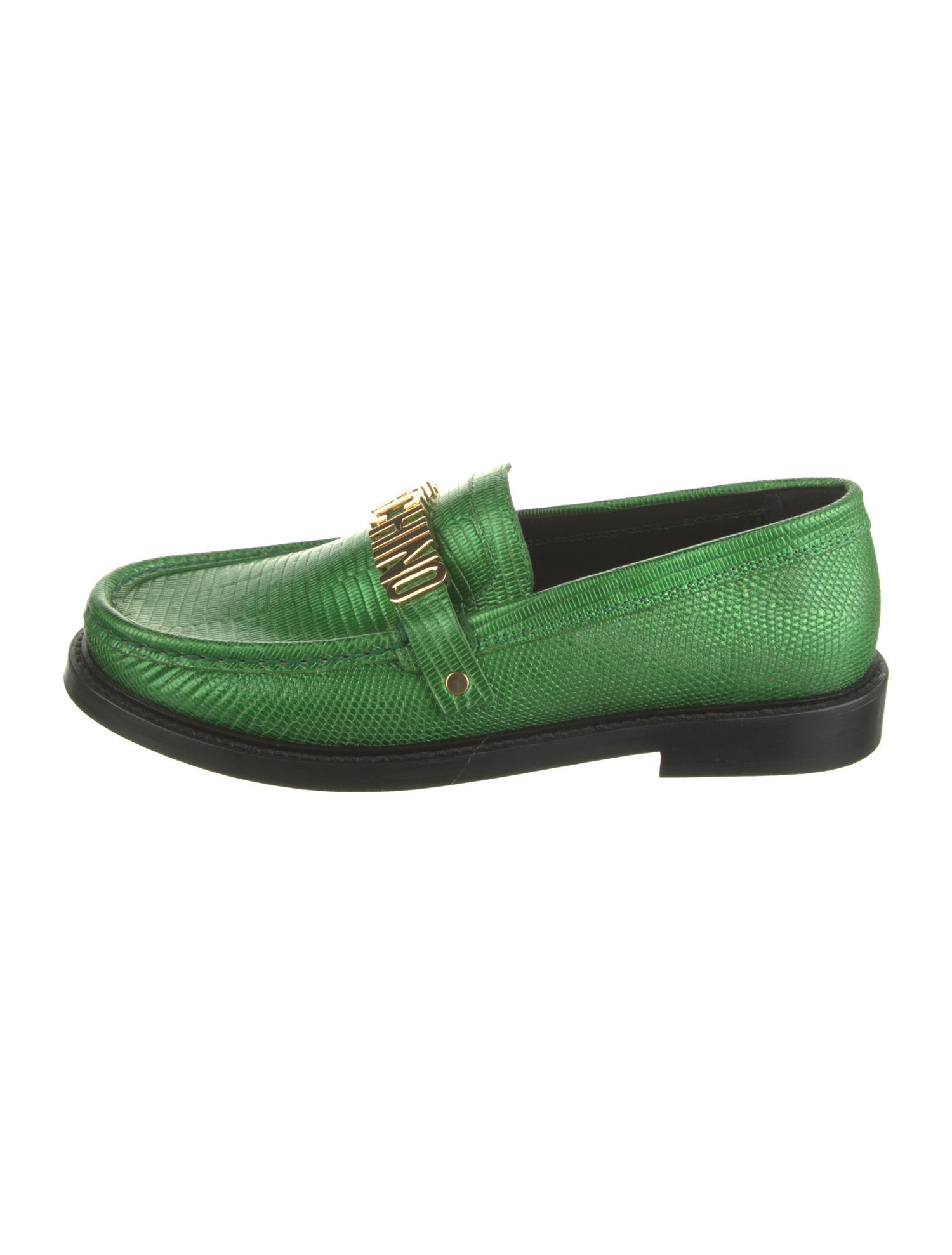 Moschino Leather Colorblock Pattern Loafers