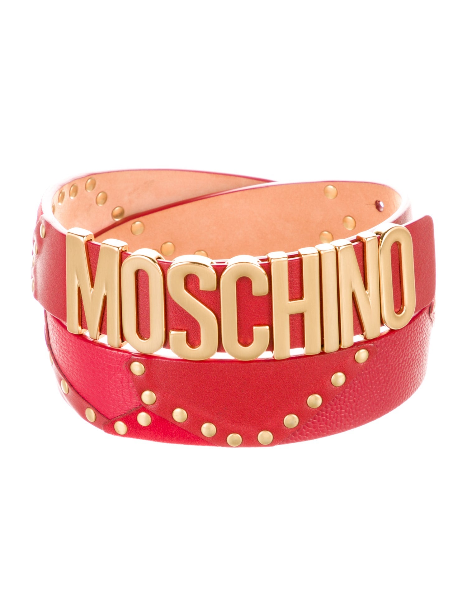 Moschino Leather Studded Accents Belt