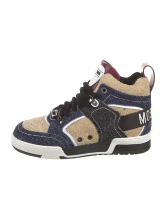 Moschino Suede Colorblock Pattern Sneakers