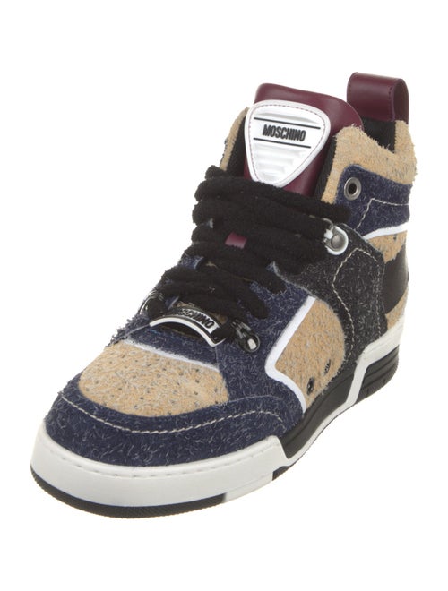 Moschino Suede Colorblock Pattern Sneakers