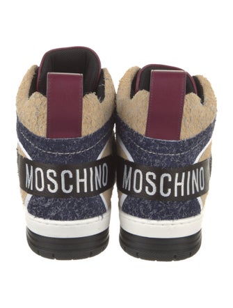 Moschino Suede Colorblock Pattern Sneakers