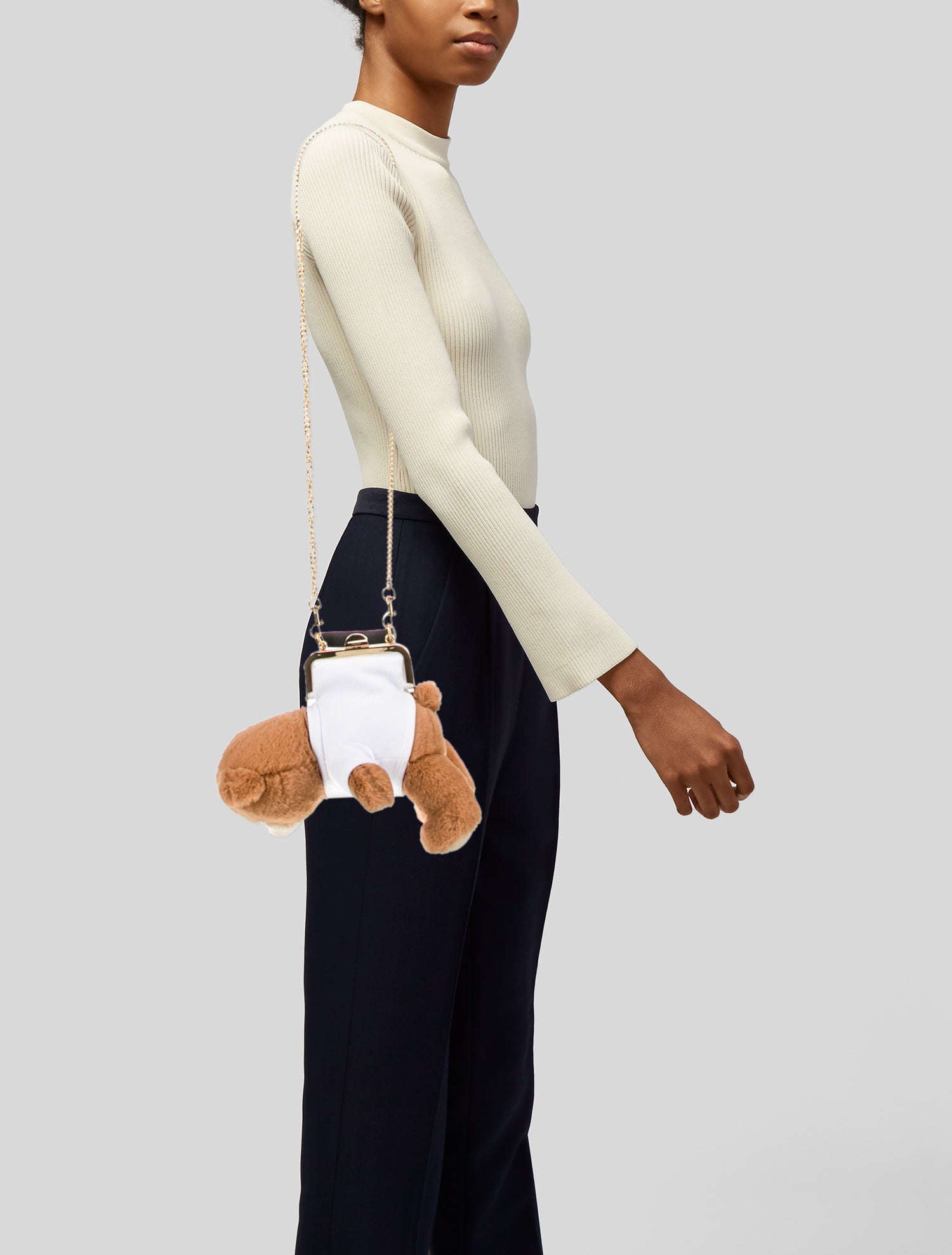 Moschino Faux Fur Crossbody Bag