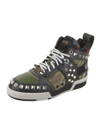 Moschino Leather Printed Sneakers
