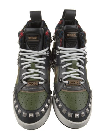 Moschino Leather Printed Sneakers