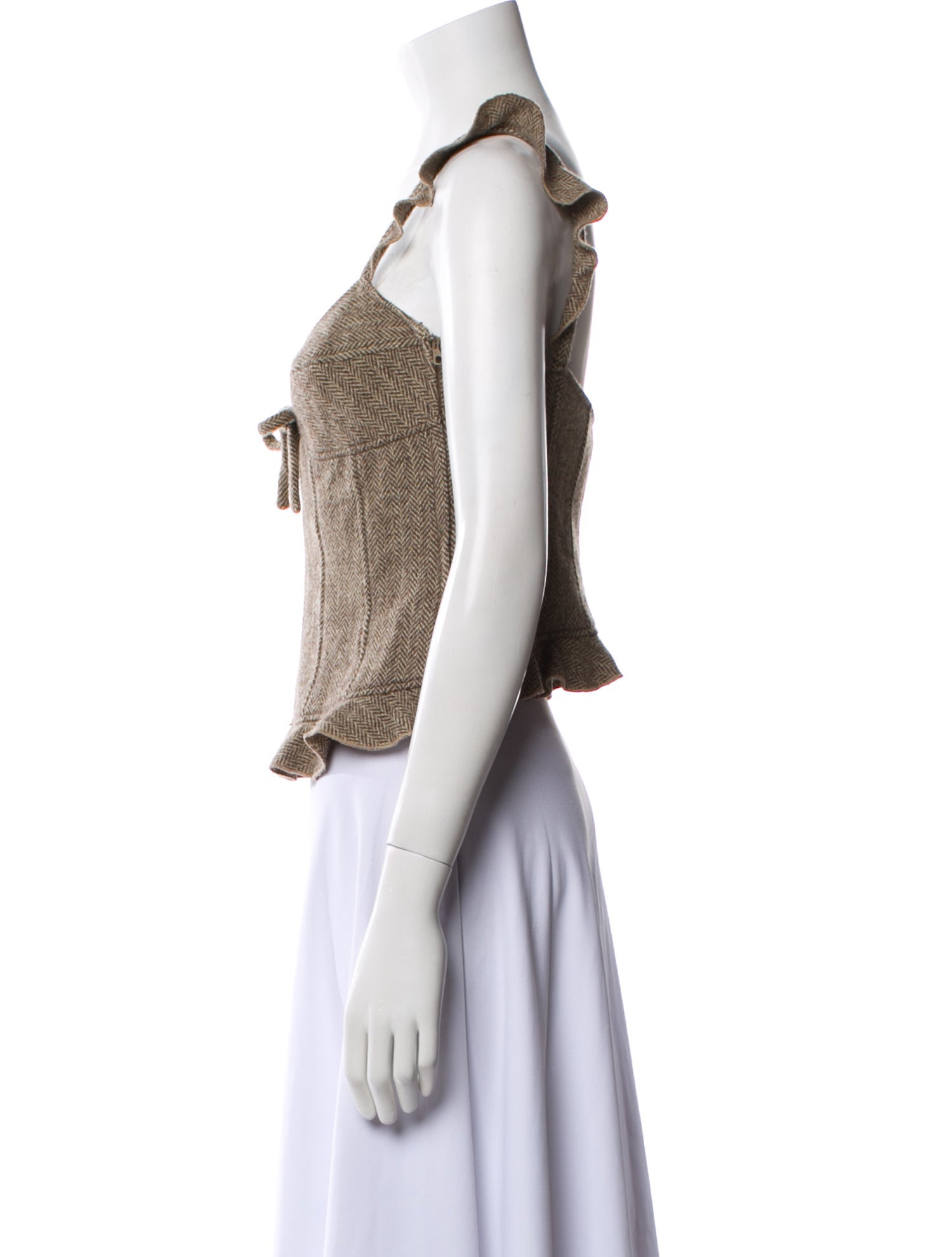 Moschino Wool Square Neckline Crop Top