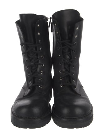 Moschino Leather Combat Boots