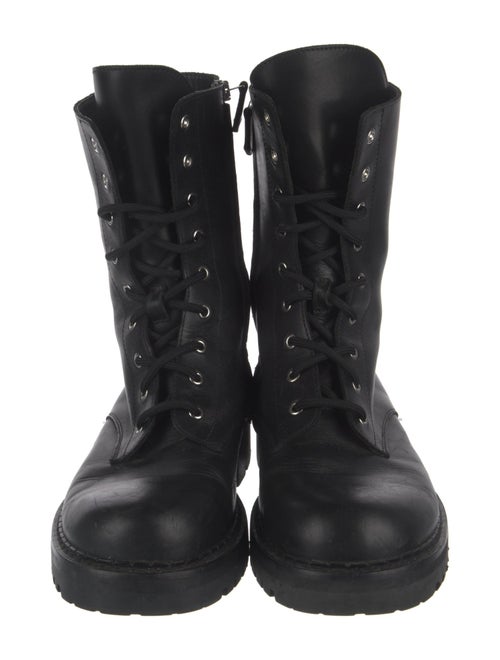 Moschino Leather Combat Boots
