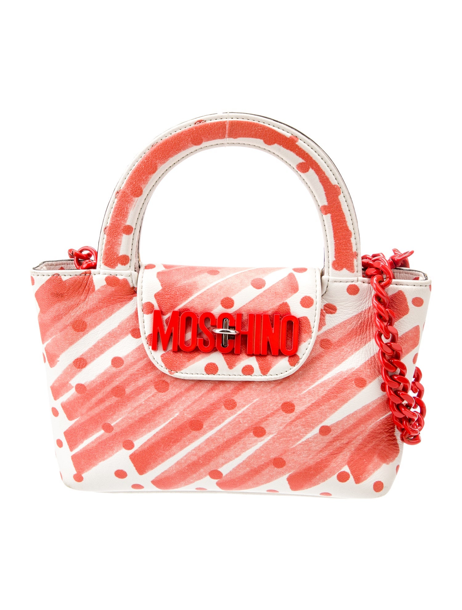 Moschino Leather Top Handle Bag