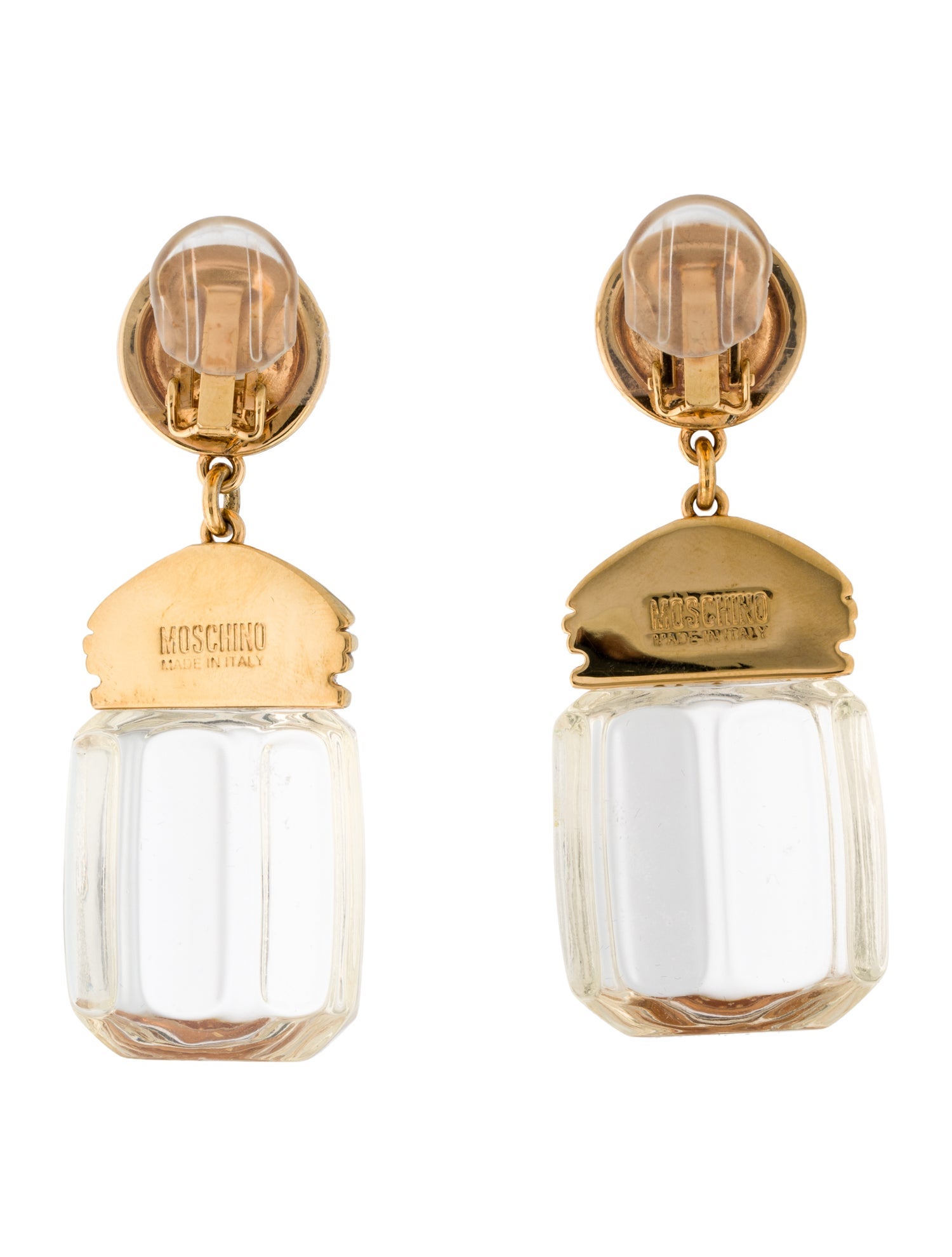 Moschino Resin Clip-On Drop Earrings