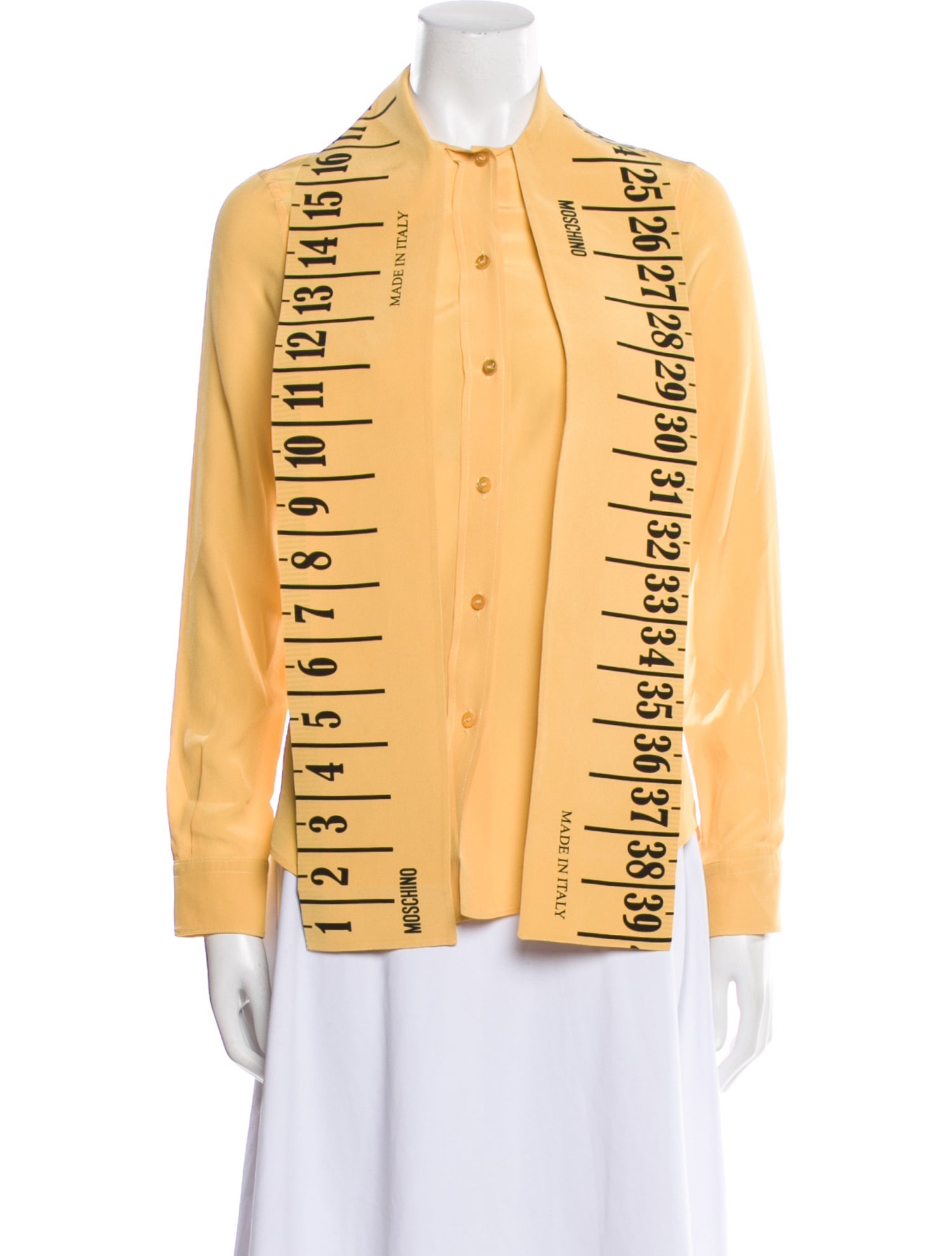 Moschino Couture Silk Printed Button-Up Top