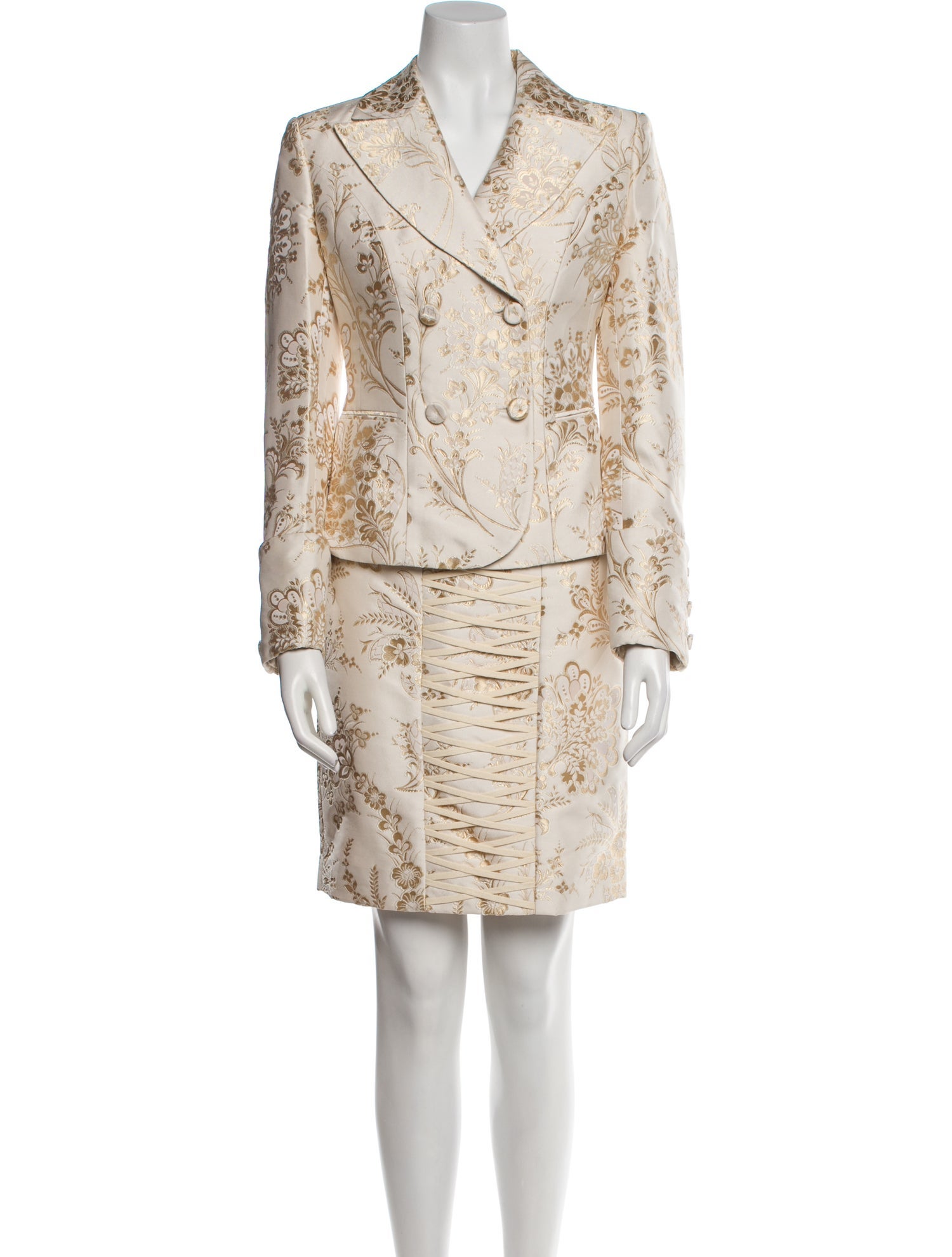 Moschino 2020 Floral Print Skirt Suit w/ Tags