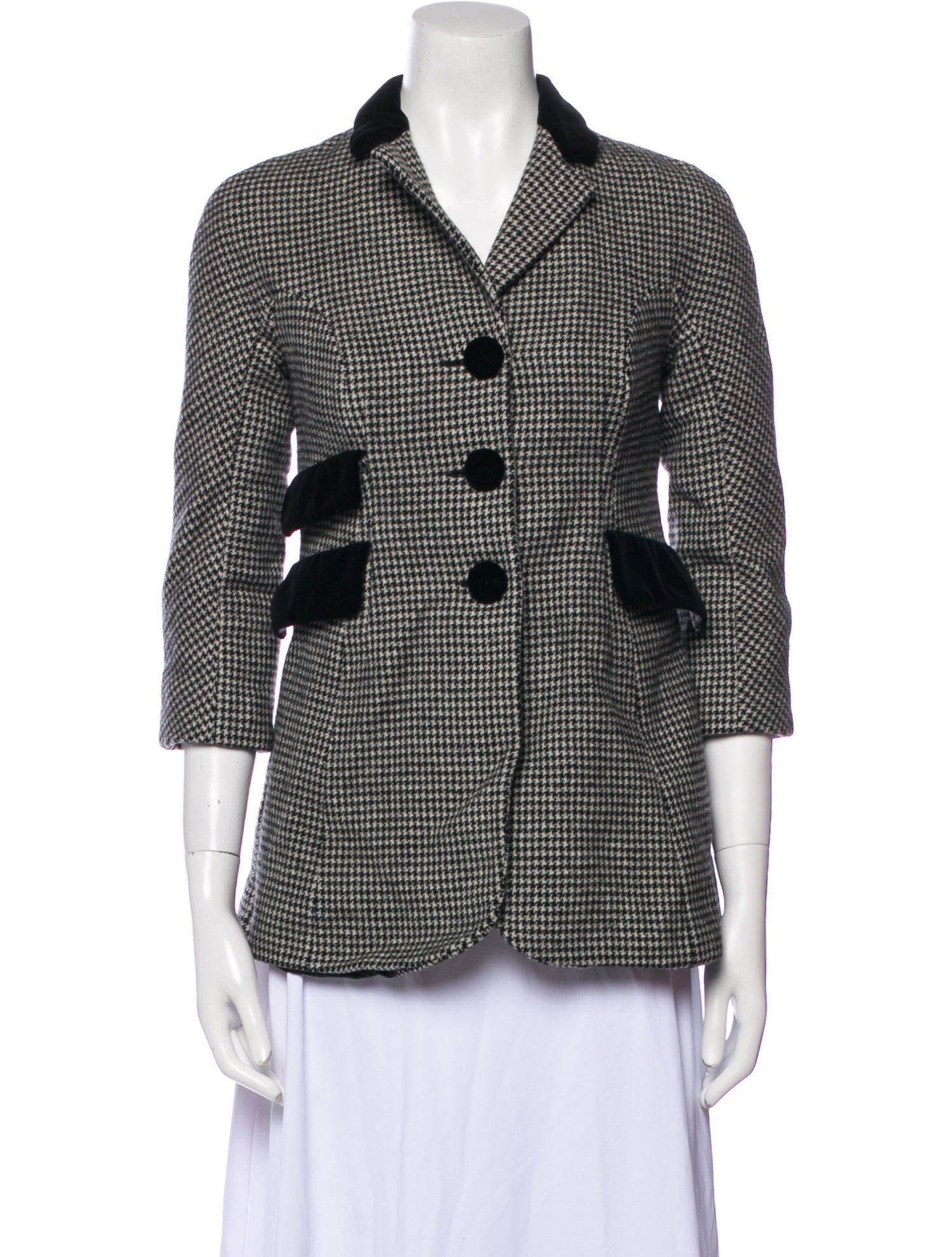 Moschino Virgin Wool Houndstooth Print Blazer