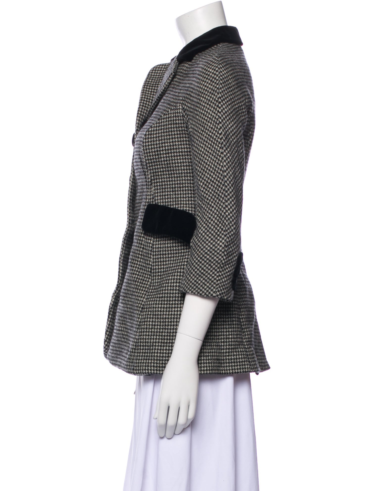 Moschino Virgin Wool Houndstooth Print Blazer