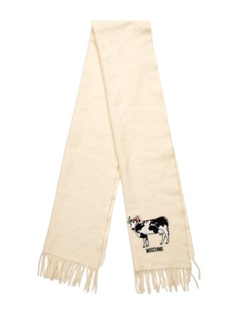 Moschino Silk Graphic Print Scarf